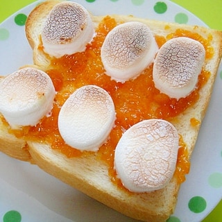 マシュマロと柿柚子ジャムのトースト